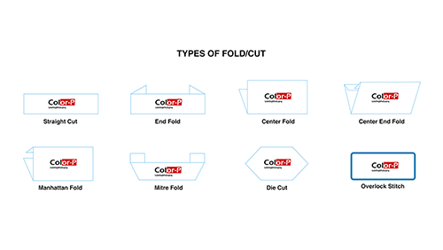 Tipi di taglio piegato-etichetta tessuta