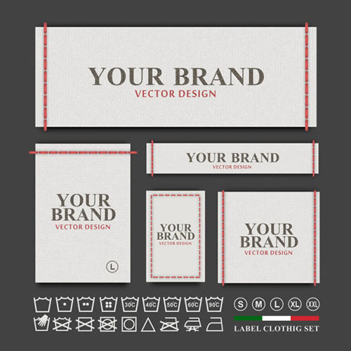 Label clothing set design in vector format